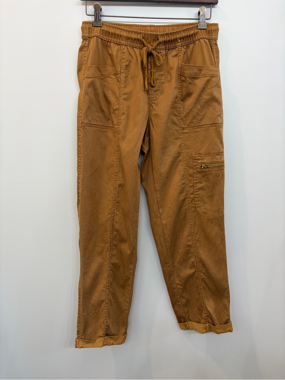 C & C California Cargo Jogger Pants Lyocell Tan Brown Size S EUC Utility
